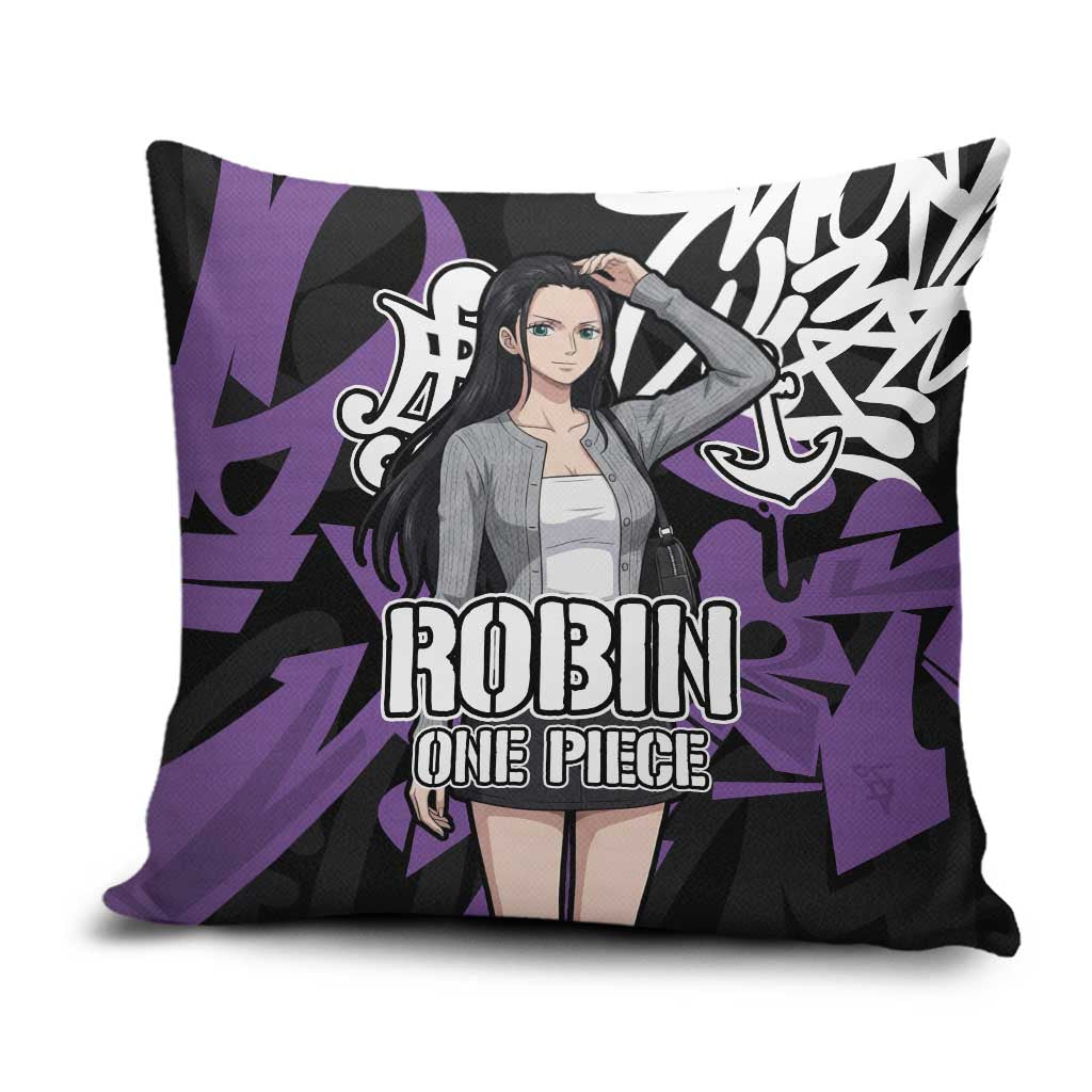Nico Robin One Piece Pillow Cover Graffiti Street Art Anime Collage