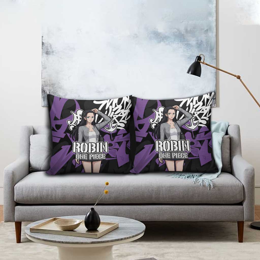 Nico Robin One Piece Pillow Cover Graffiti Street Art Anime Collage