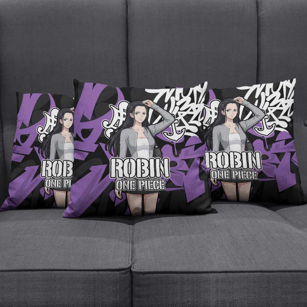 Nico Robin One Piece Pillow Cover Graffiti Street Art Anime Collage