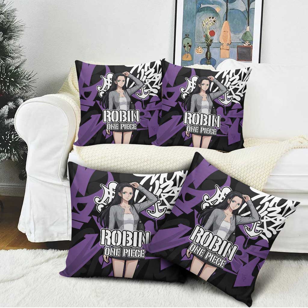 Nico Robin One Piece Pillow Cover Graffiti Street Art Anime Collage