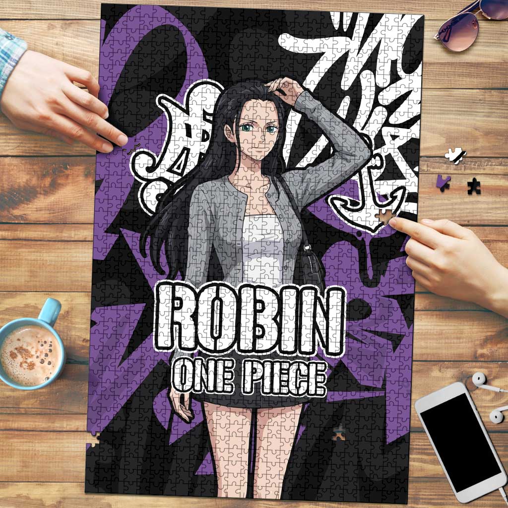 Nico Robin One Piece Puzzle Graffiti Street Art Anime Collage
