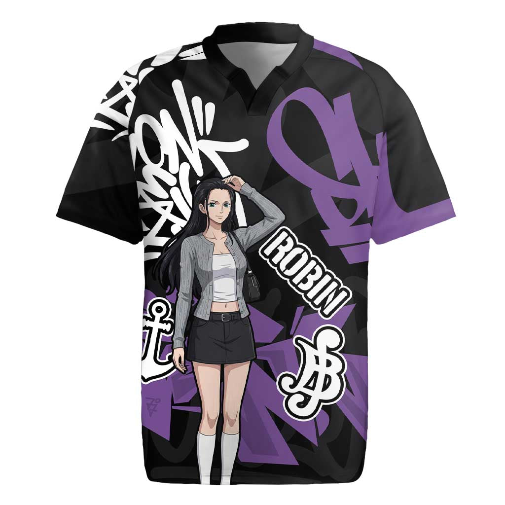 Nico Robin One Piece Rugby Jersey Graffiti Street Art Anime Collage