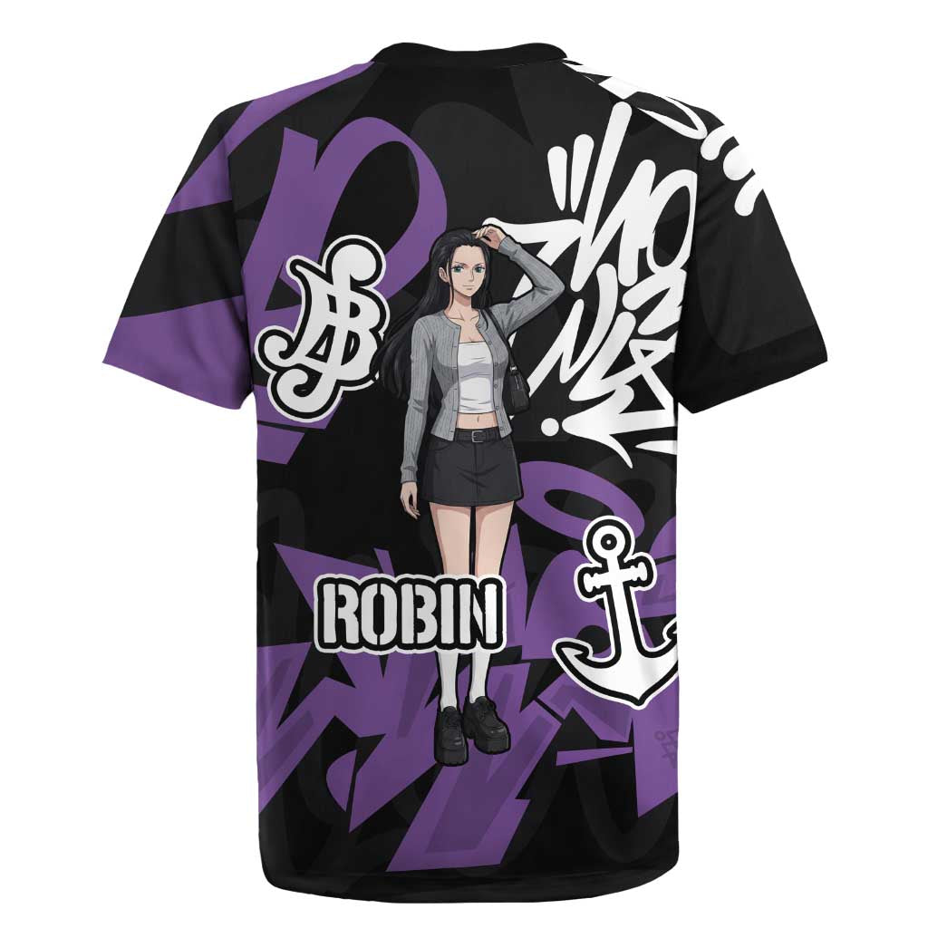 Nico Robin One Piece Rugby Jersey Graffiti Street Art Anime Collage