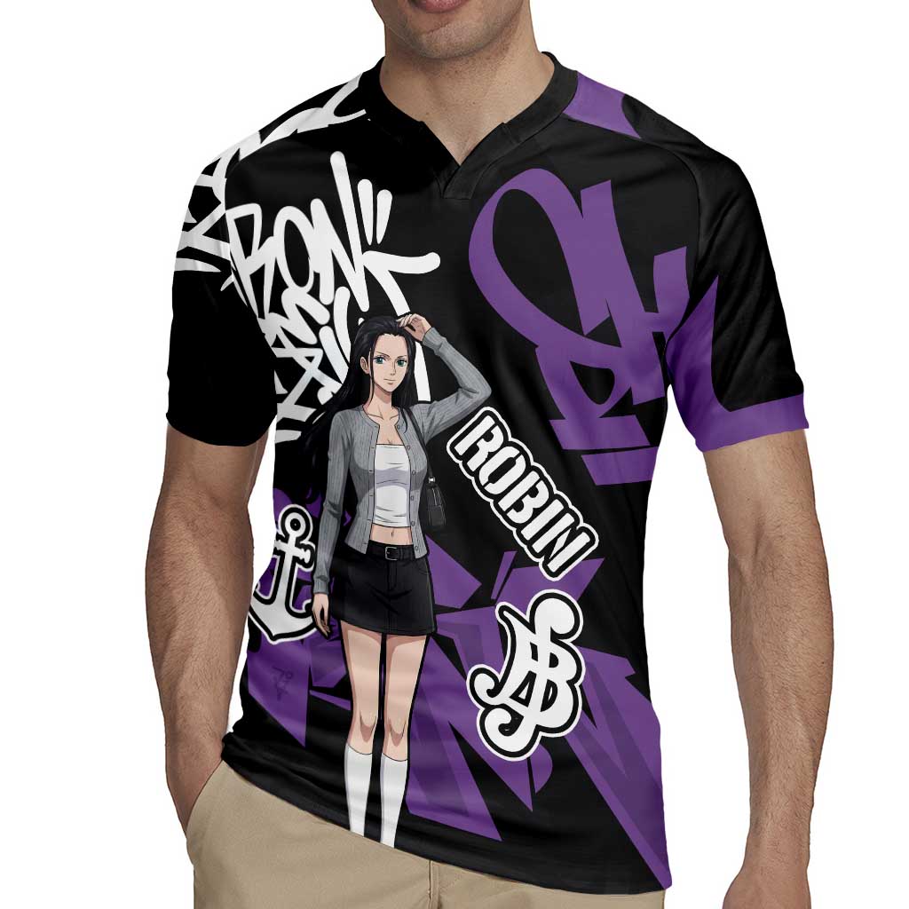 Nico Robin One Piece Rugby Jersey Graffiti Street Art Anime Collage