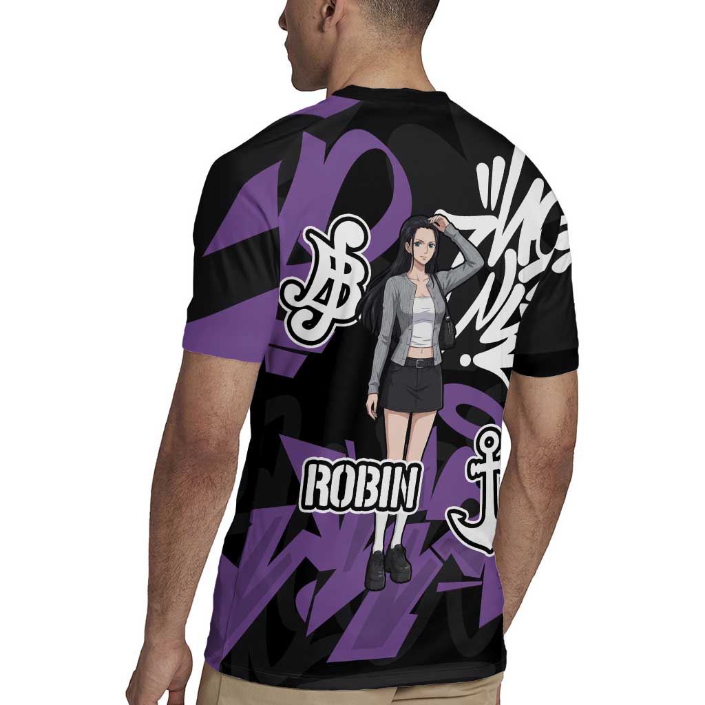 Nico Robin One Piece Rugby Jersey Graffiti Street Art Anime Collage