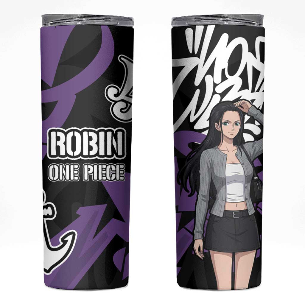 Nico Robin One Piece Skinny Tumbler Graffiti Street Art Anime Collage