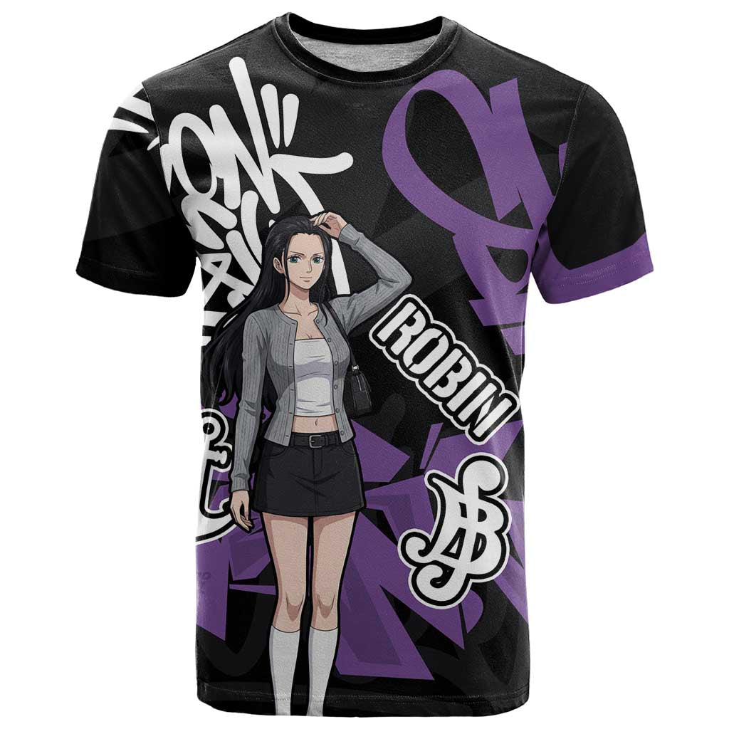Nico Robin One Piece T Shirt Graffiti Street Art Anime Collage