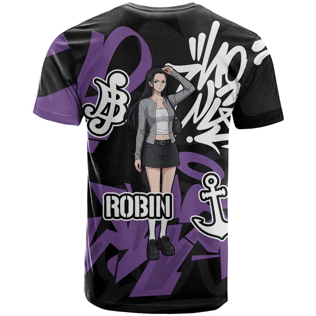 Nico Robin One Piece T Shirt Graffiti Street Art Anime Collage