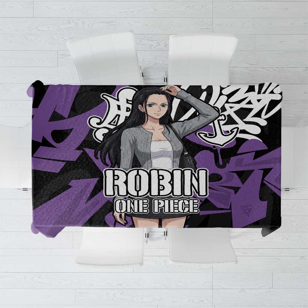 Nico Robin One Piece Tablecloth Graffiti Street Art Anime Collage