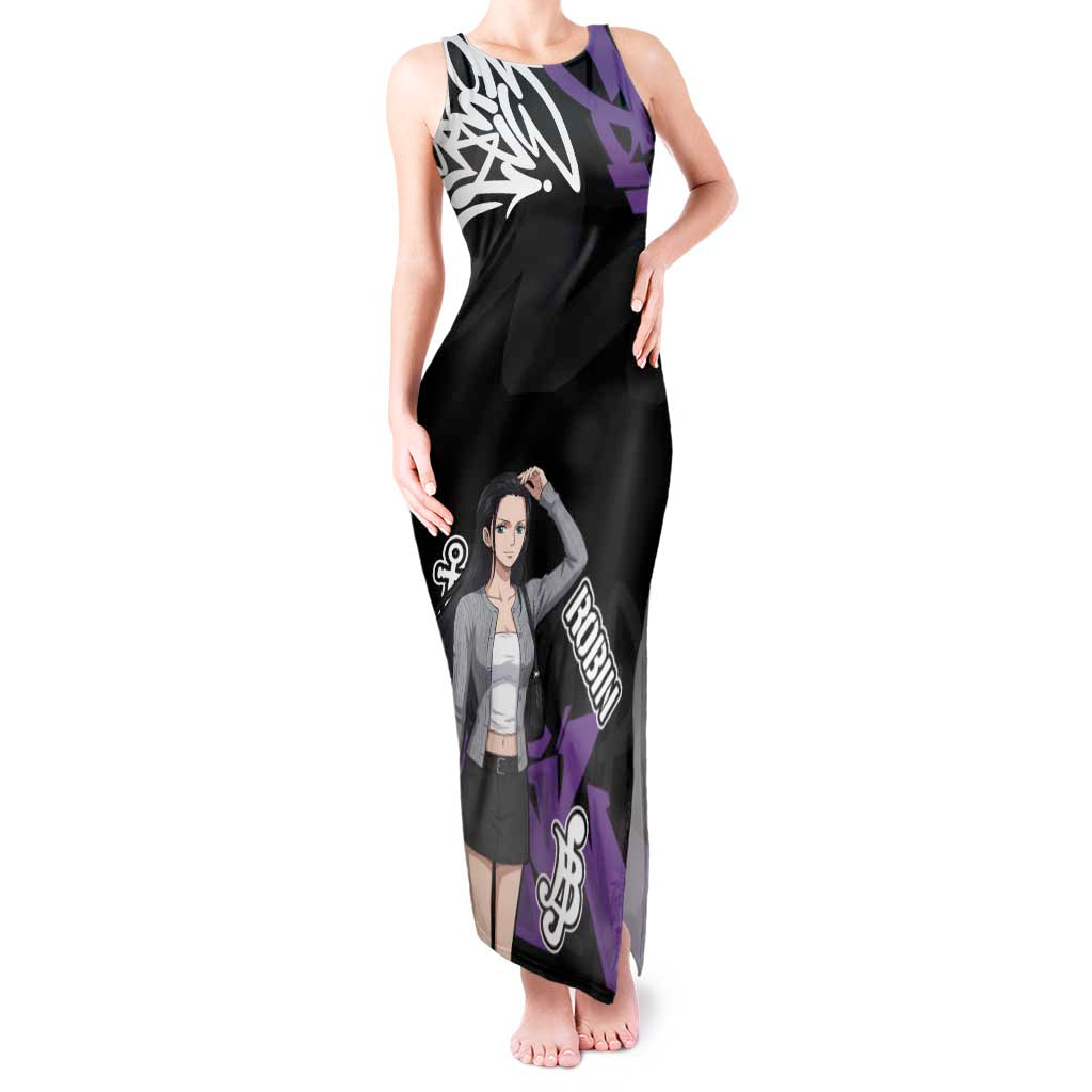 Nico Robin One Piece Tank Maxi Dress Graffiti Street Art Anime Collage