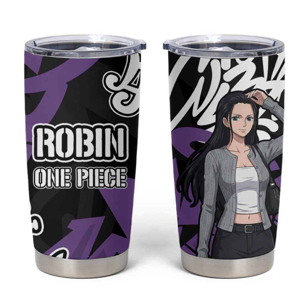 Nico Robin One Piece Tumbler Cup Graffiti Street Art Anime Collage