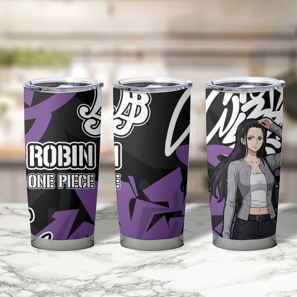 Nico Robin One Piece Tumbler Cup Graffiti Street Art Anime Collage