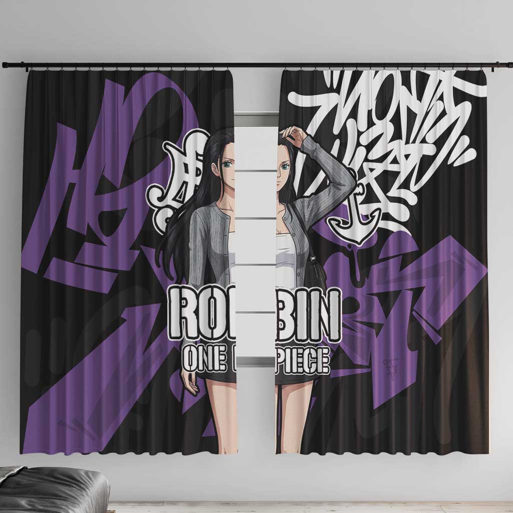 Nico Robin One Piece Window Curtain Graffiti Street Art Anime Collage