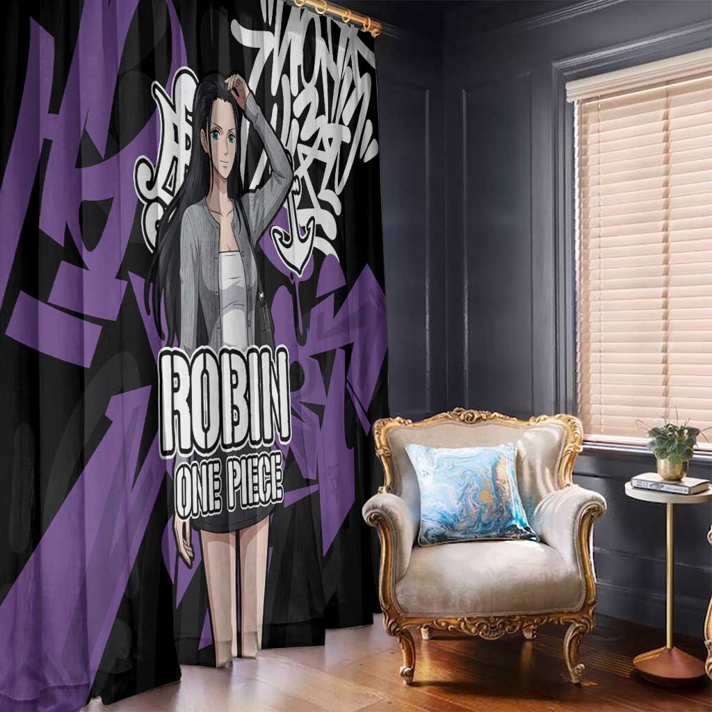 Nico Robin One Piece Window Curtain Graffiti Street Art Anime Collage