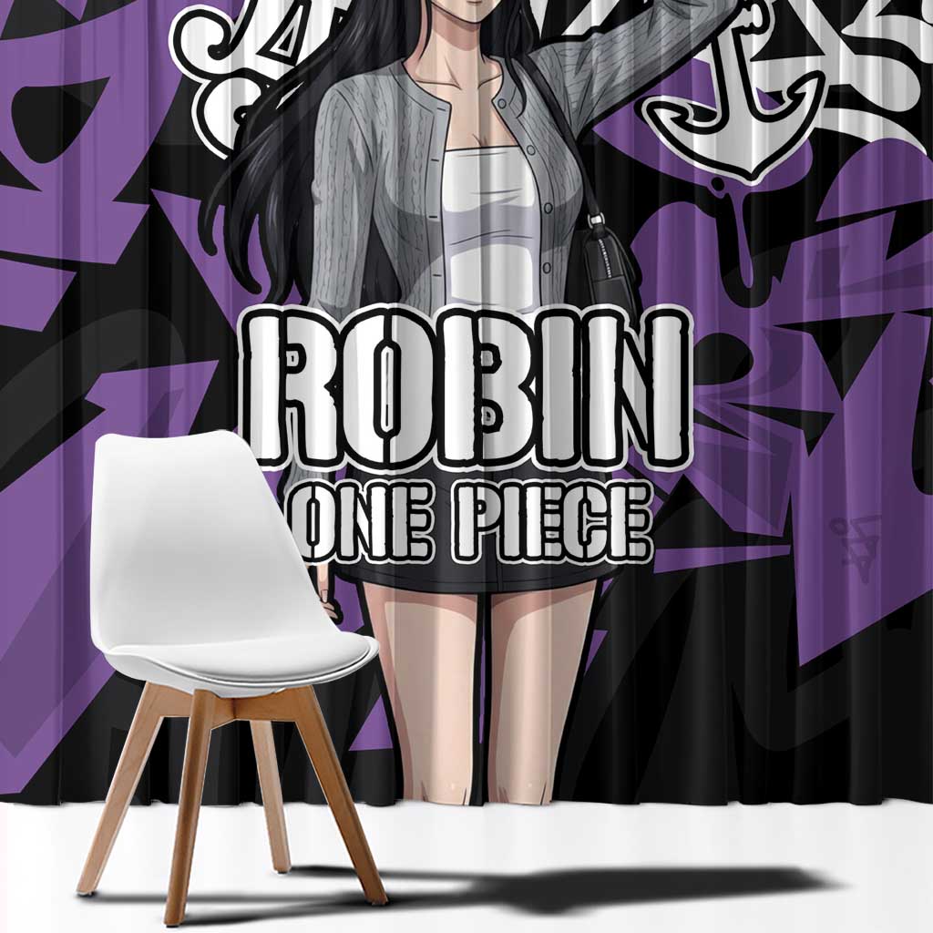 Nico Robin One Piece Window Curtain Graffiti Street Art Anime Collage