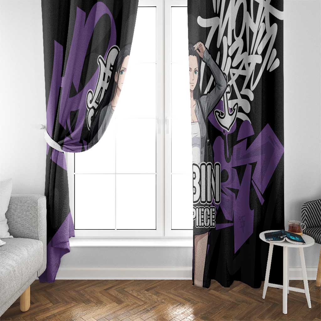 Nico Robin One Piece Window Curtain Graffiti Street Art Anime Collage