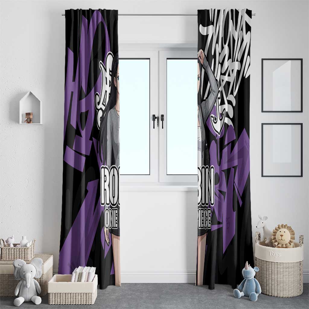 Nico Robin One Piece Window Curtain Graffiti Street Art Anime Collage