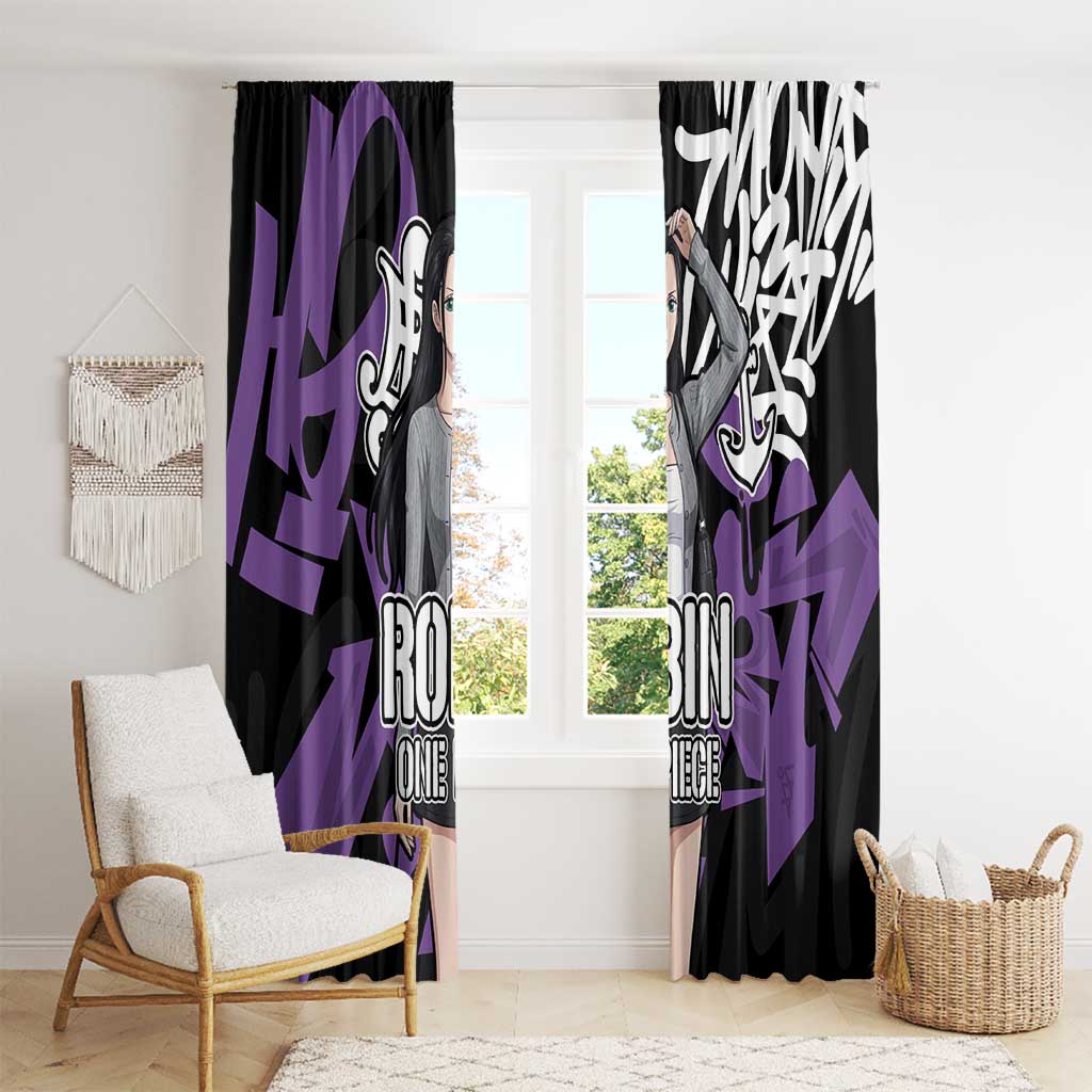 Nico Robin One Piece Window Curtain Graffiti Street Art Anime Collage