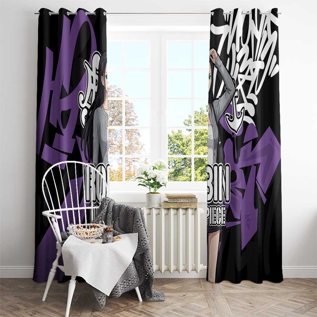 Nico Robin One Piece Window Curtain Graffiti Street Art Anime Collage