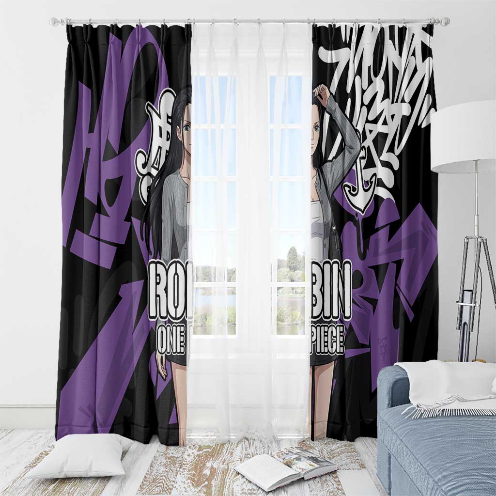 Nico Robin One Piece Window Curtain Graffiti Street Art Anime Collage