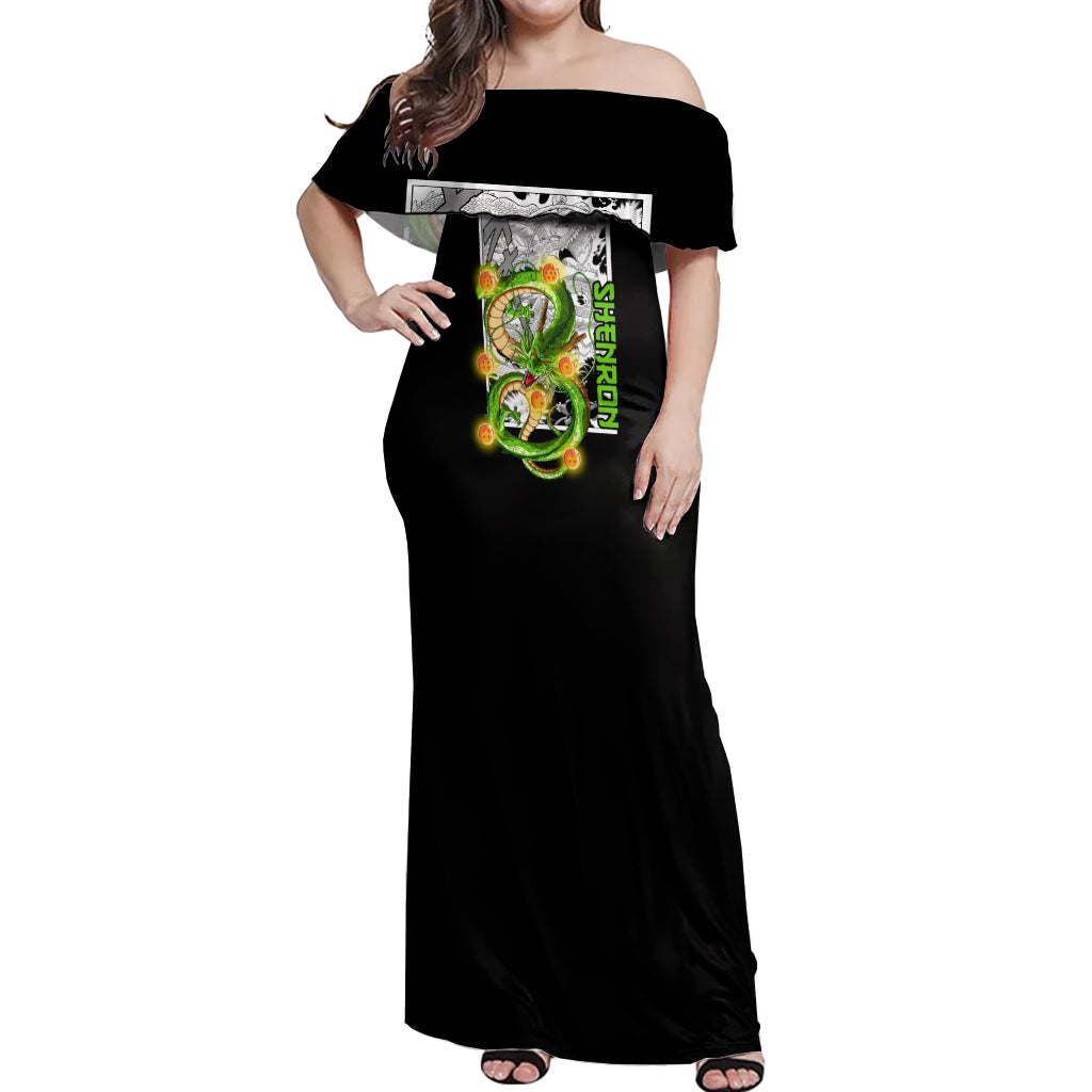 Shenron Off Shoulder Maxi Dress Dragon Ball Mix Anime Manga