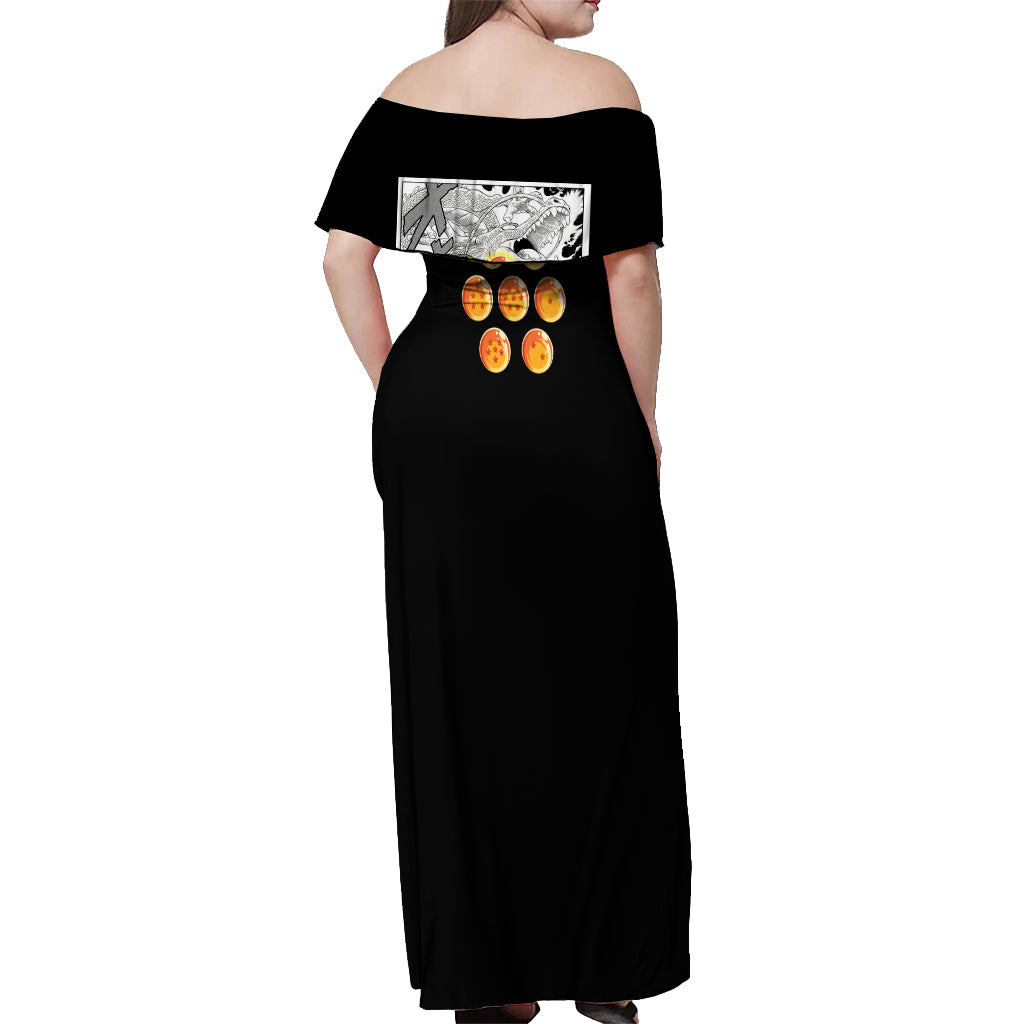 Shenron Off Shoulder Maxi Dress Dragon Ball Mix Anime Manga