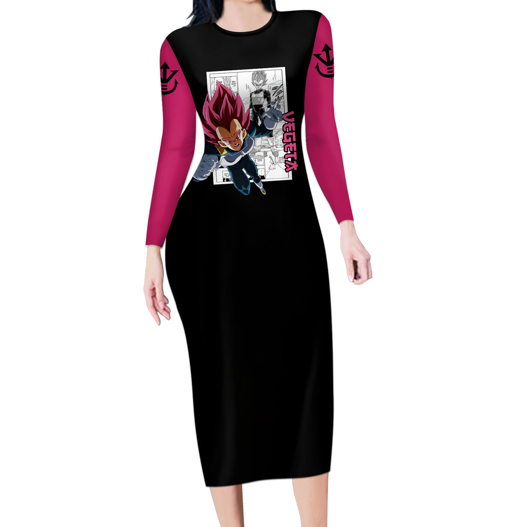 Vegeta God Long Sleeve Bodycon Dress Dragon Ball Mix Anime Manga