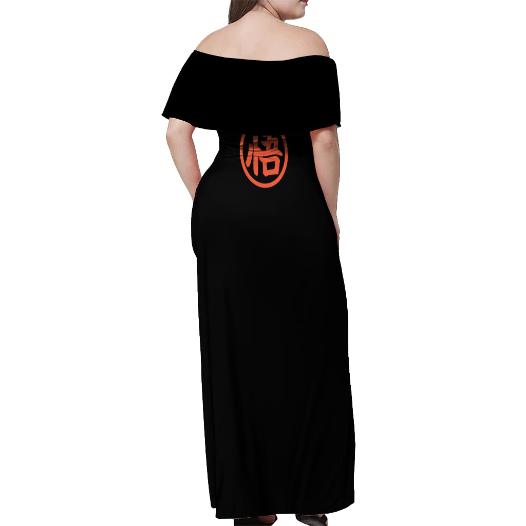 Goku Blue Off Shoulder Maxi Dress Dragon Ball Mix Anime Manga
