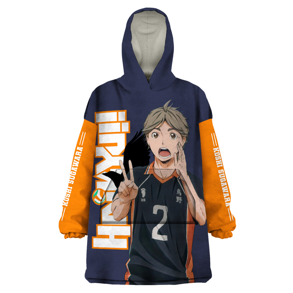 Karasuno Koshi Sugawara Wearable Blanket Hoodie Haikyu