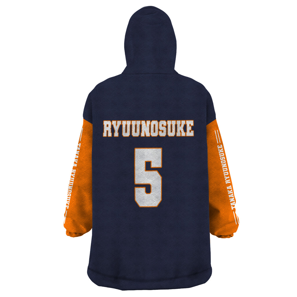 Karasuno Tanaka Wearable Blanket Hoodie Haikyu