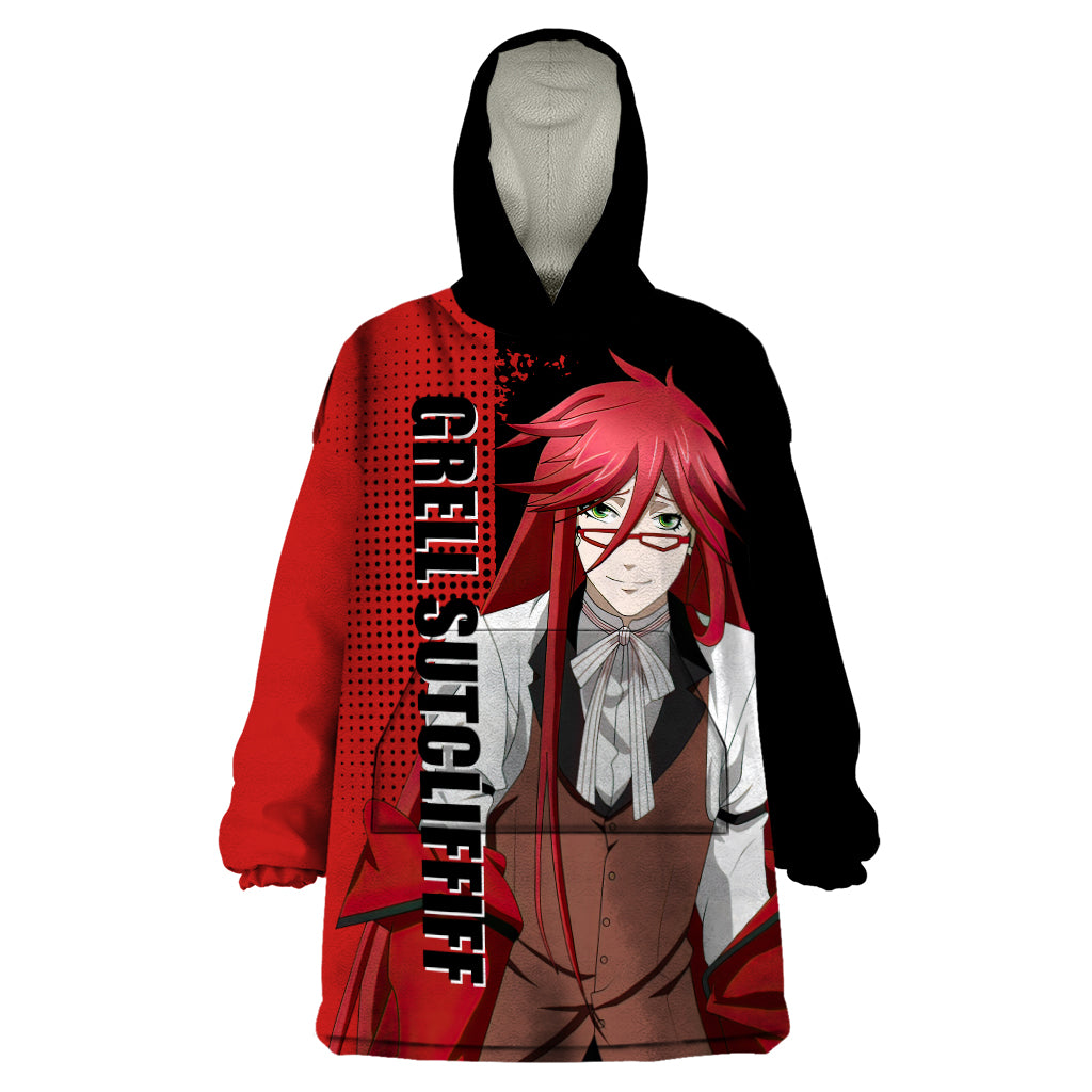 Grell Sutcliff Wearable Blanket Hoodie Black Butler