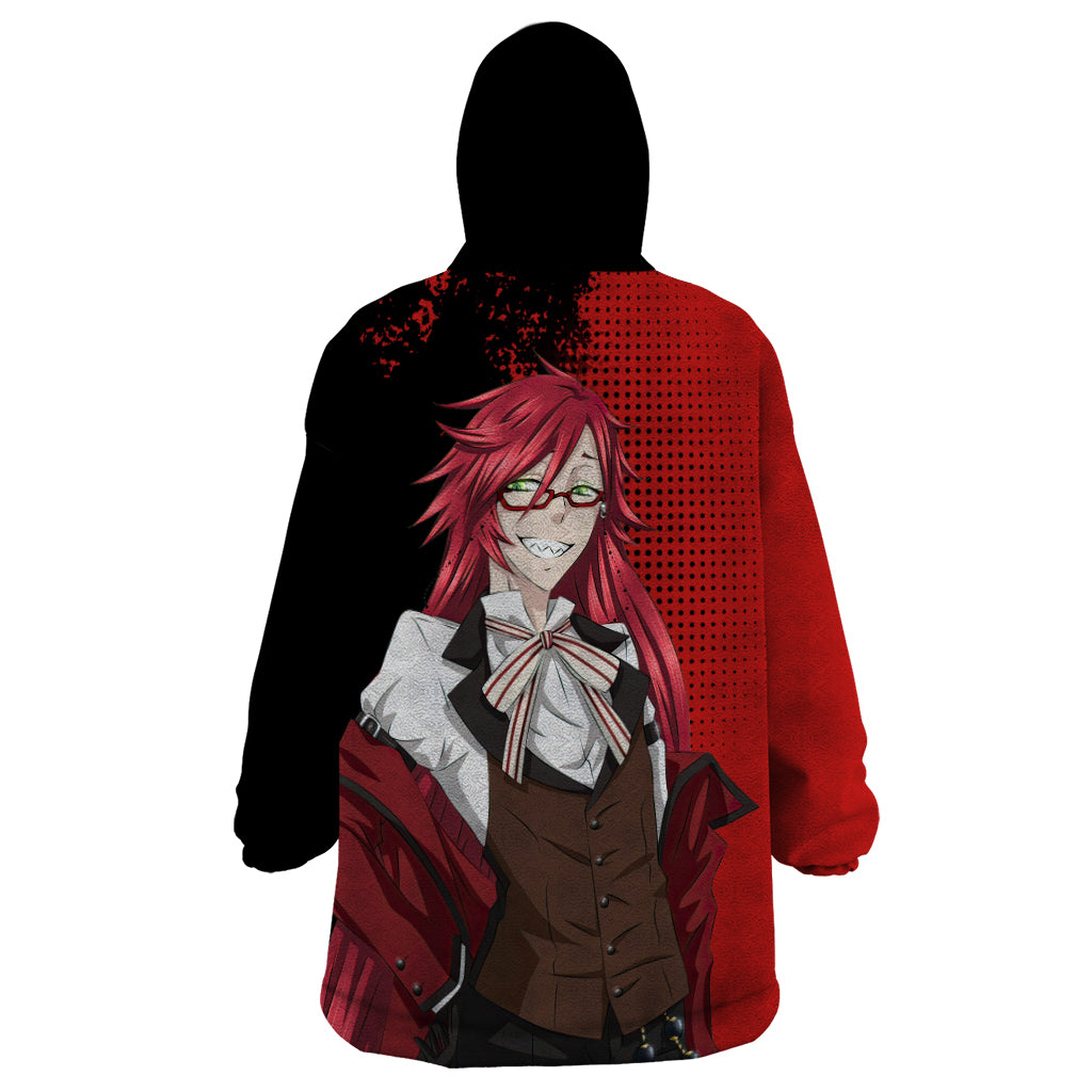 Grell Sutcliff Wearable Blanket Hoodie Black Butler