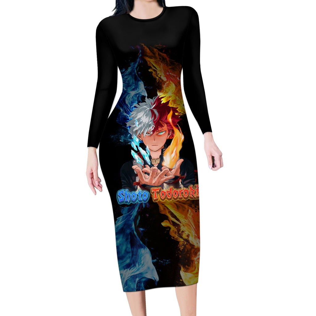 Shoto Todoroki - My Hero Academia Long Sleeve Bodycon Dress Anime Style