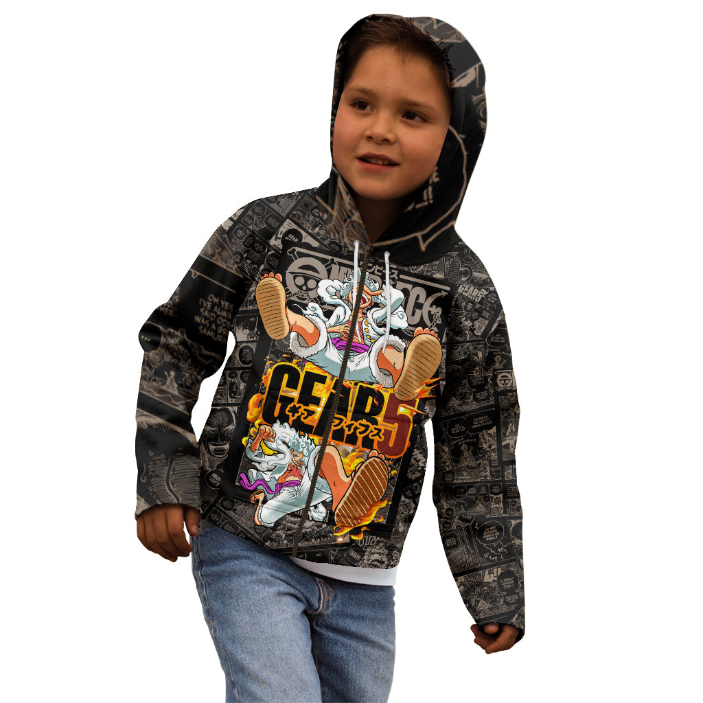 Luffy Gear 5 - One Piece Kid Hoodie Anime Mix Manga Style