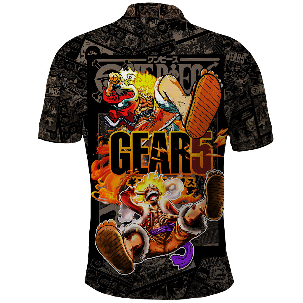 Luffy Gear 5 - One Piece Polo Shirt Anime Mix Manga Style