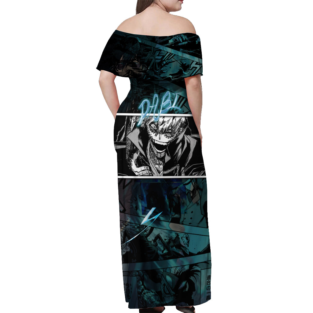 Dabi - My Hero Academia Off Shoulder Maxi Dress Anime Mix Manga Style
