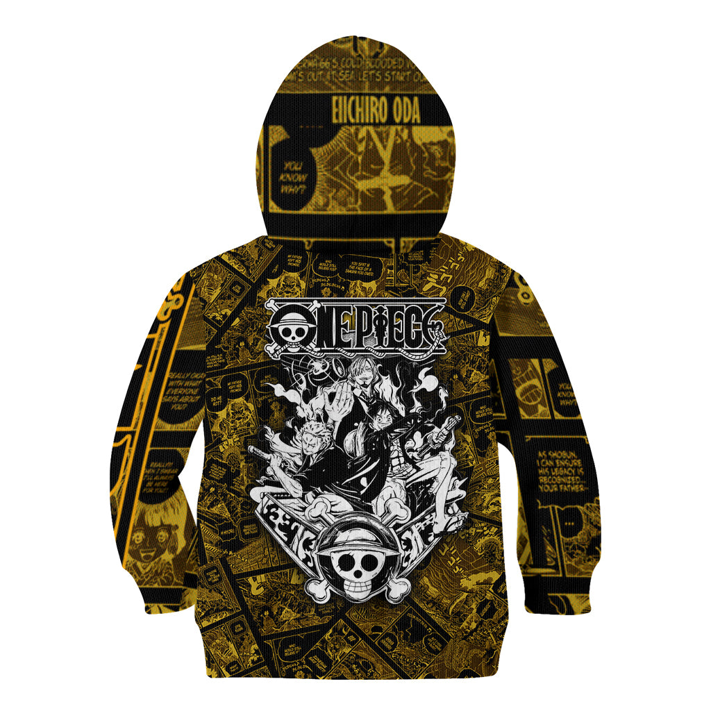 Luffy - Zoro - Sanji One Piece Kid Hoodie Manga Style