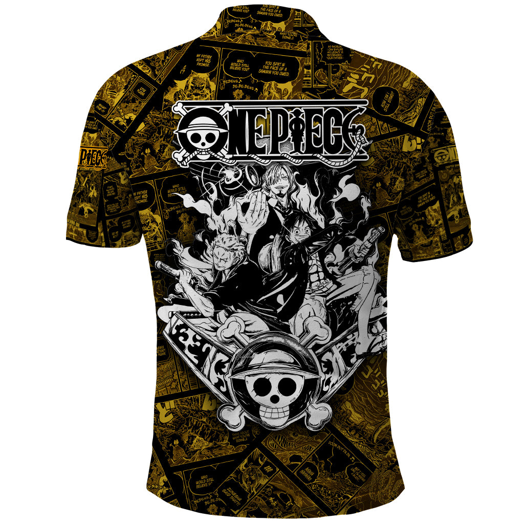 Luffy - Zoro - Sanji One Piece Polo Shirt Manga Style