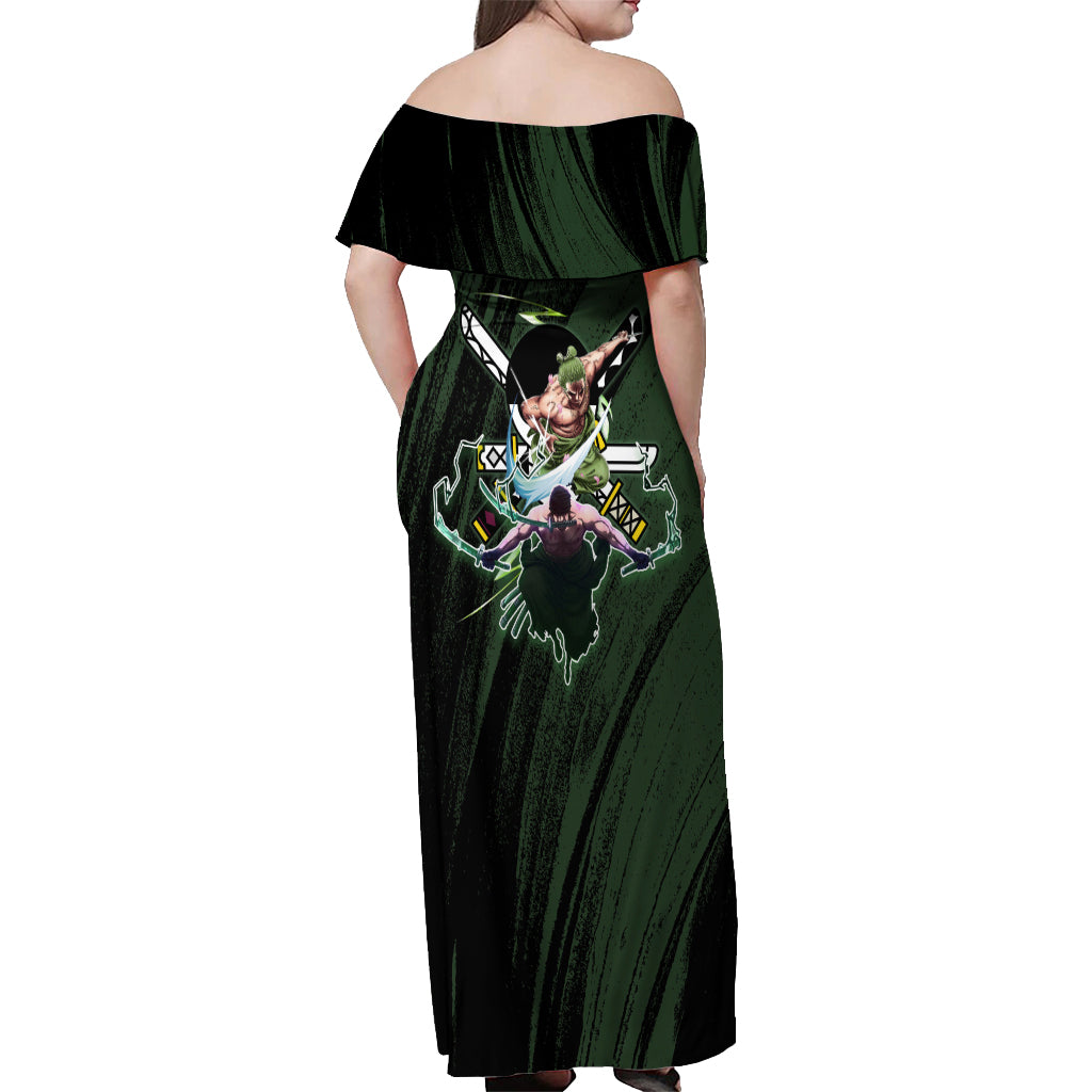 Wano Zoronoa Zoro - One Piece Off Shoulder Maxi Dress Anime Style