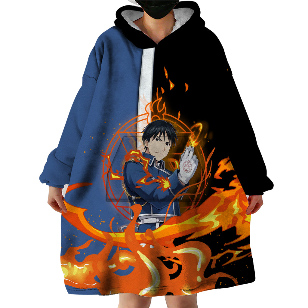 Mustang Roy Fulmetal Achemist Wearable Blanket Hoodie Anime Style