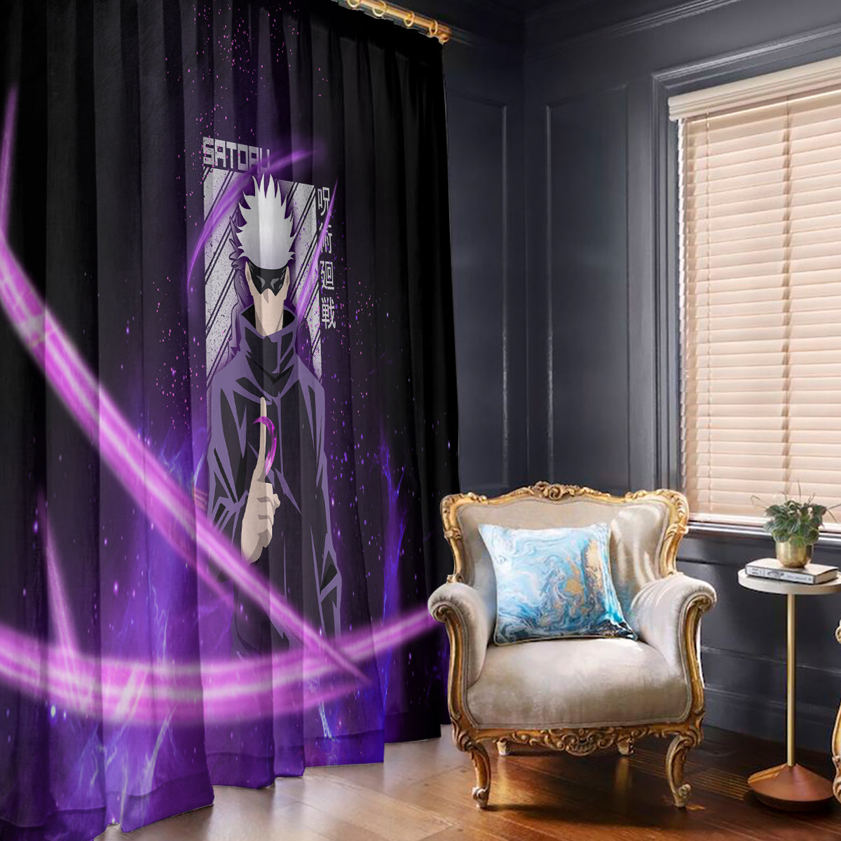 Gojo Satoru - Jujutsu Kaisen Window Curtain Aura Anime Galaxy Style