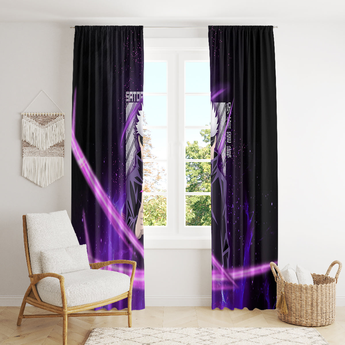 Gojo Satoru - Jujutsu Kaisen Window Curtain Aura Anime Galaxy Style