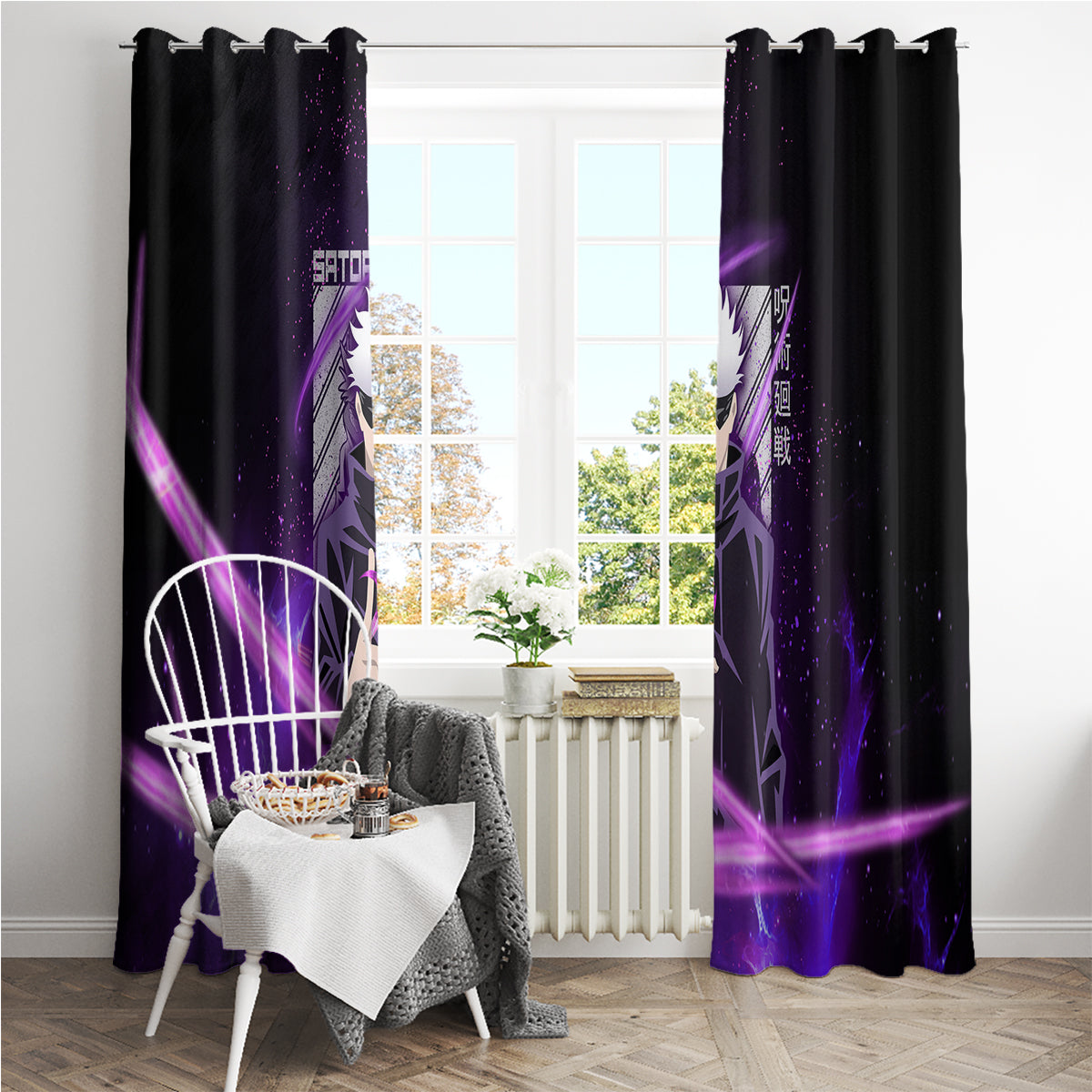 Gojo Satoru - Jujutsu Kaisen Window Curtain Aura Anime Galaxy Style