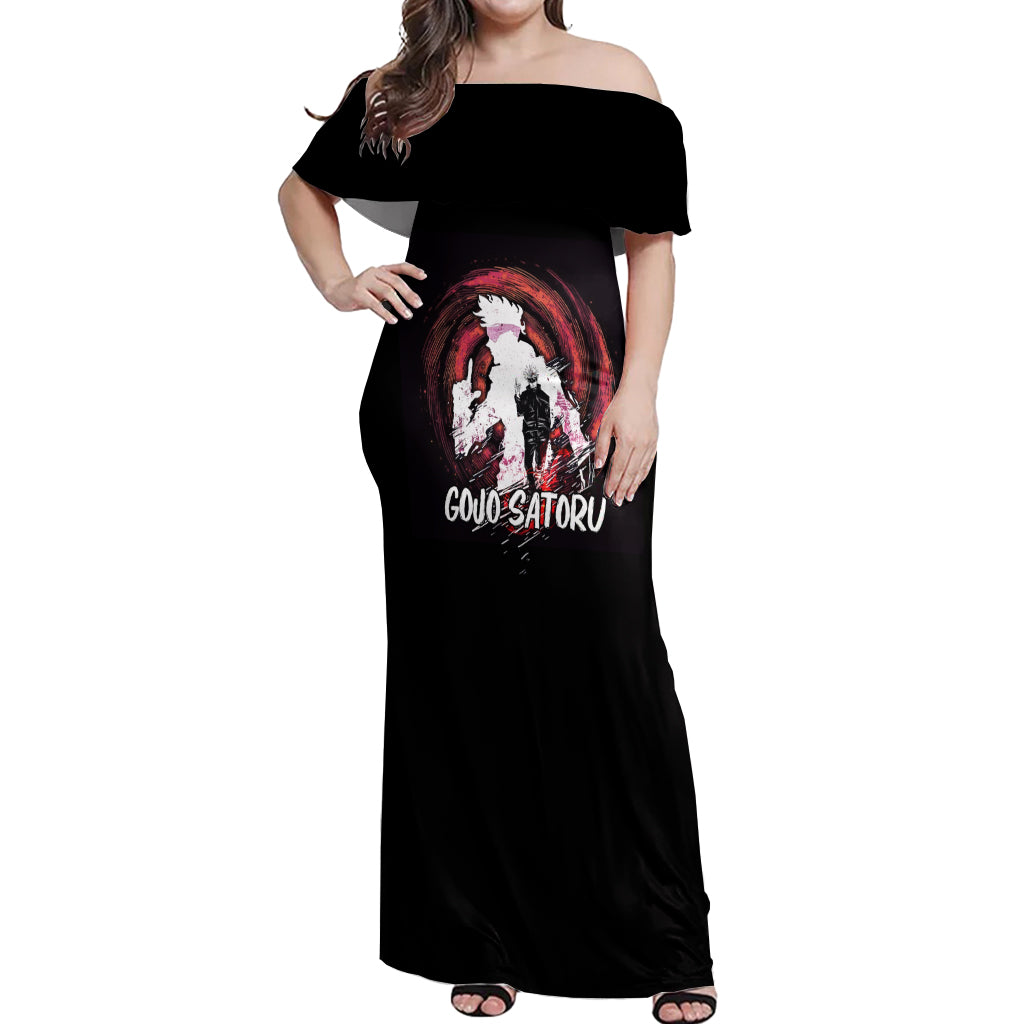 Gojo Satoru - Jujutsu Kaisen Off Shoulder Maxi Dress Anime Mix Galaxy Style
