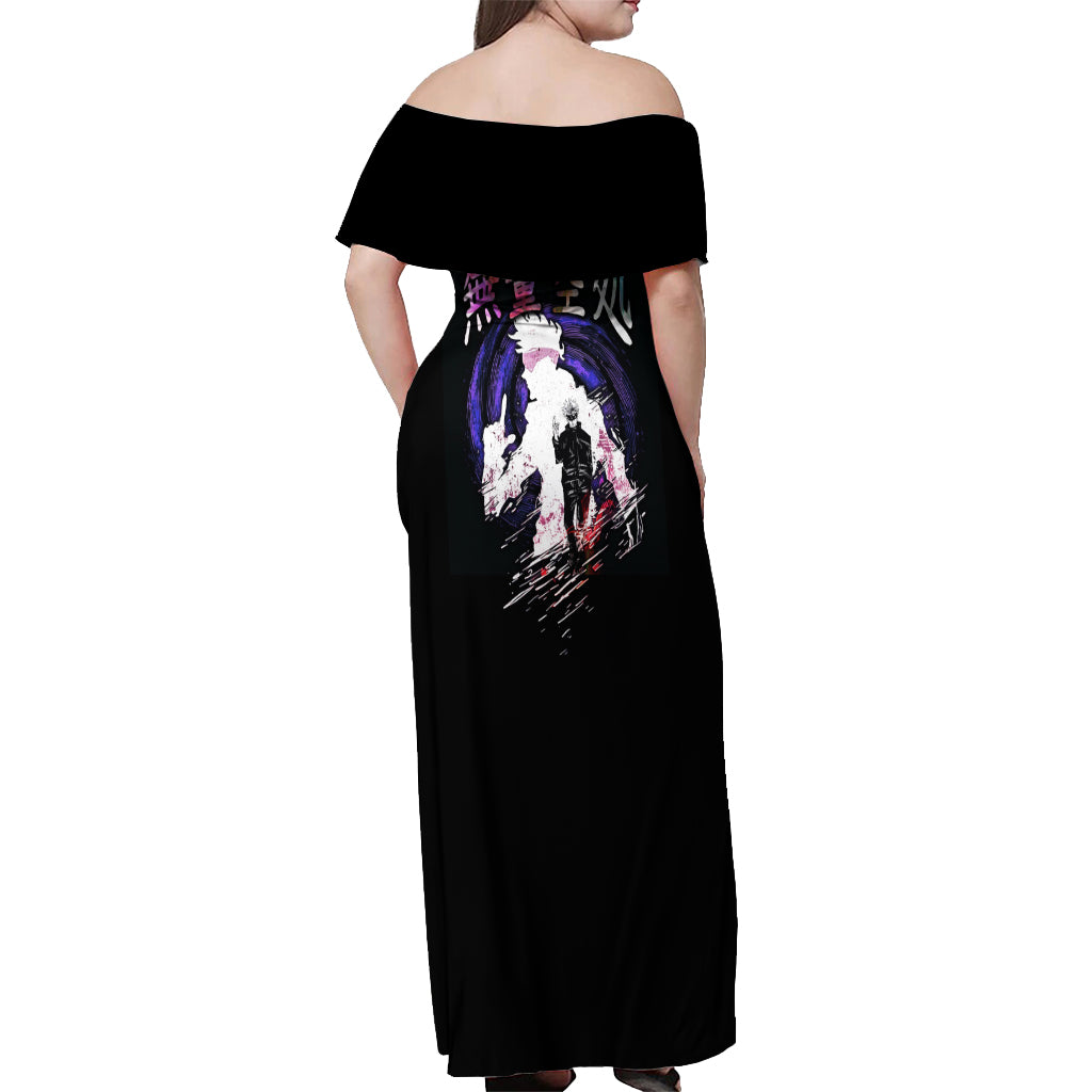 Gojo Satoru - Jujutsu Kaisen Off Shoulder Maxi Dress Anime Mix Galaxy Style