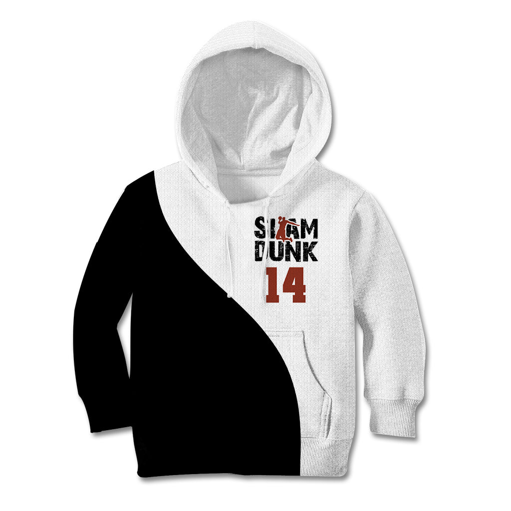 Hisashi Mitsui Number 14 - Slam Dunk Kid Hoodie Anime Mix Black And White Style