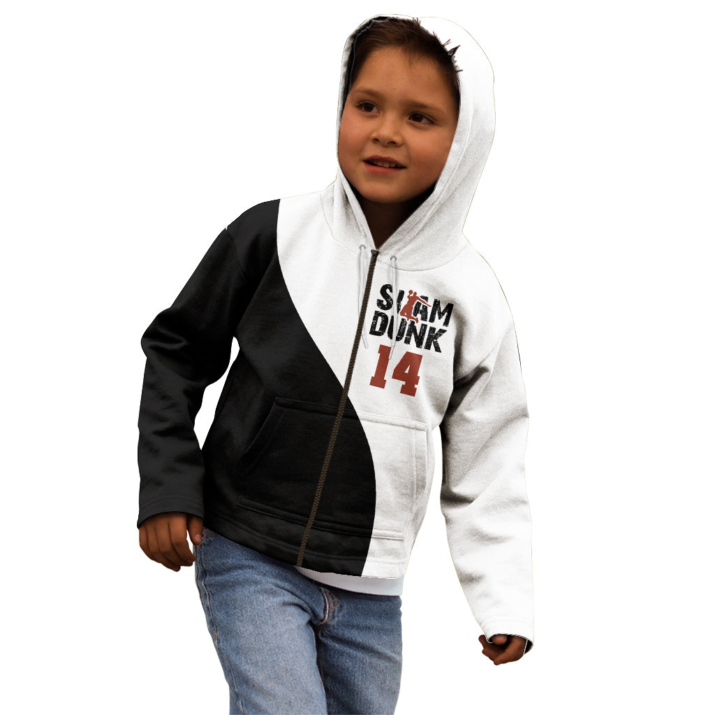 Hisashi Mitsui Number 14 - Slam Dunk Kid Hoodie Anime Mix Black And White Style
