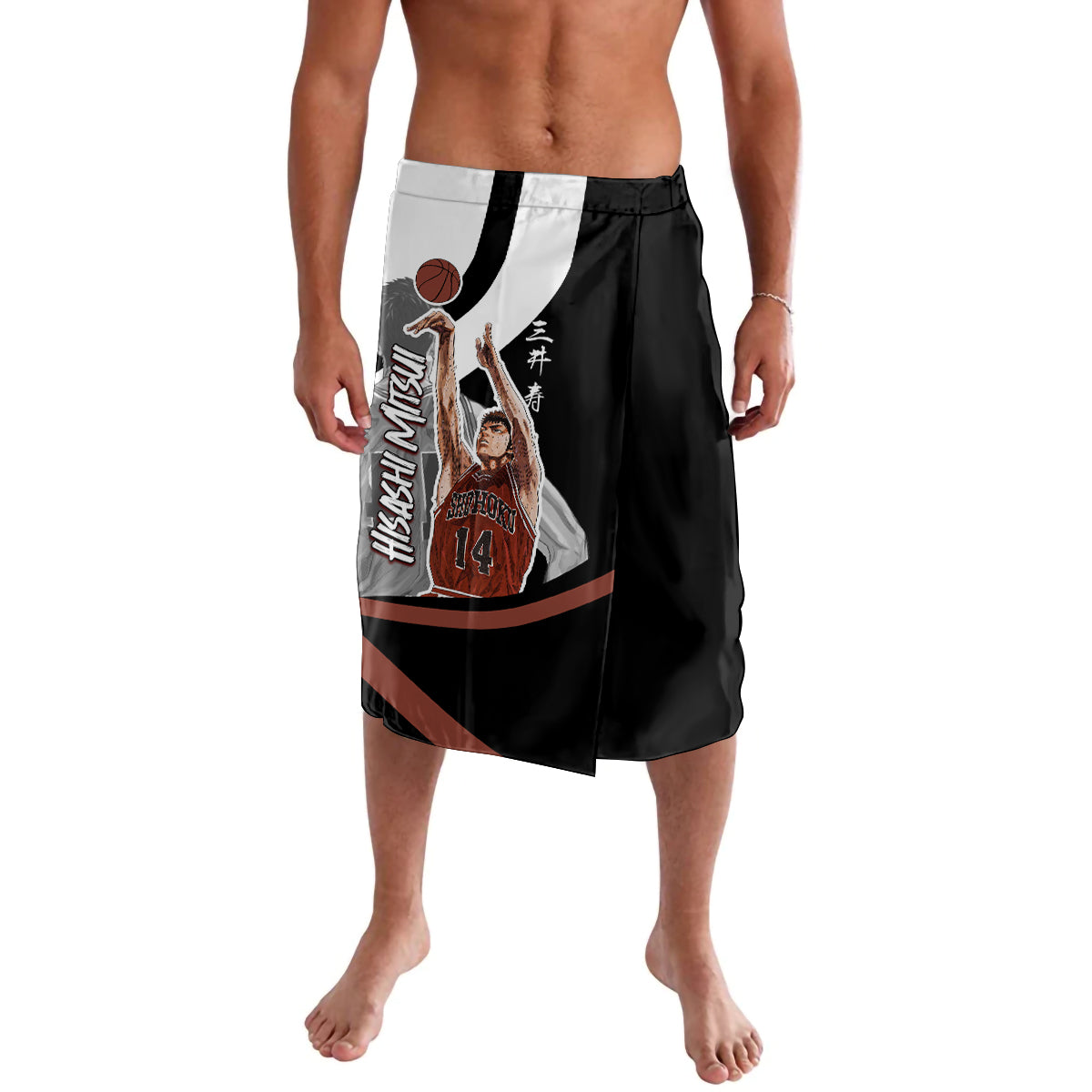 Hisashi Mitsui Number 14 - Slam Dunk Lavalava Anime Mix Black And White Style