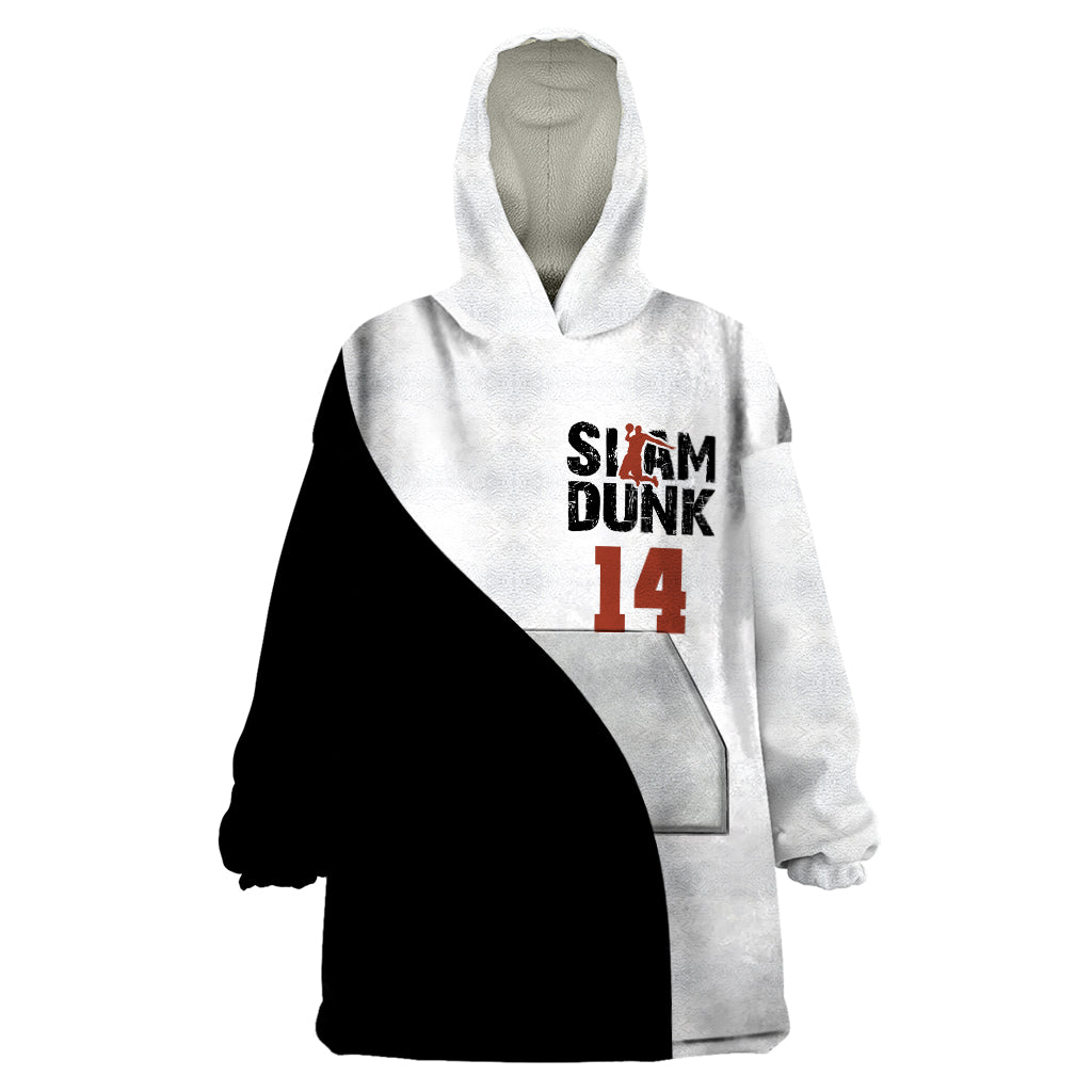 Hisashi Mitsui Number 14 - Slam Dunk Wearable Blanket Hoodie Anime Mix Black And White Style