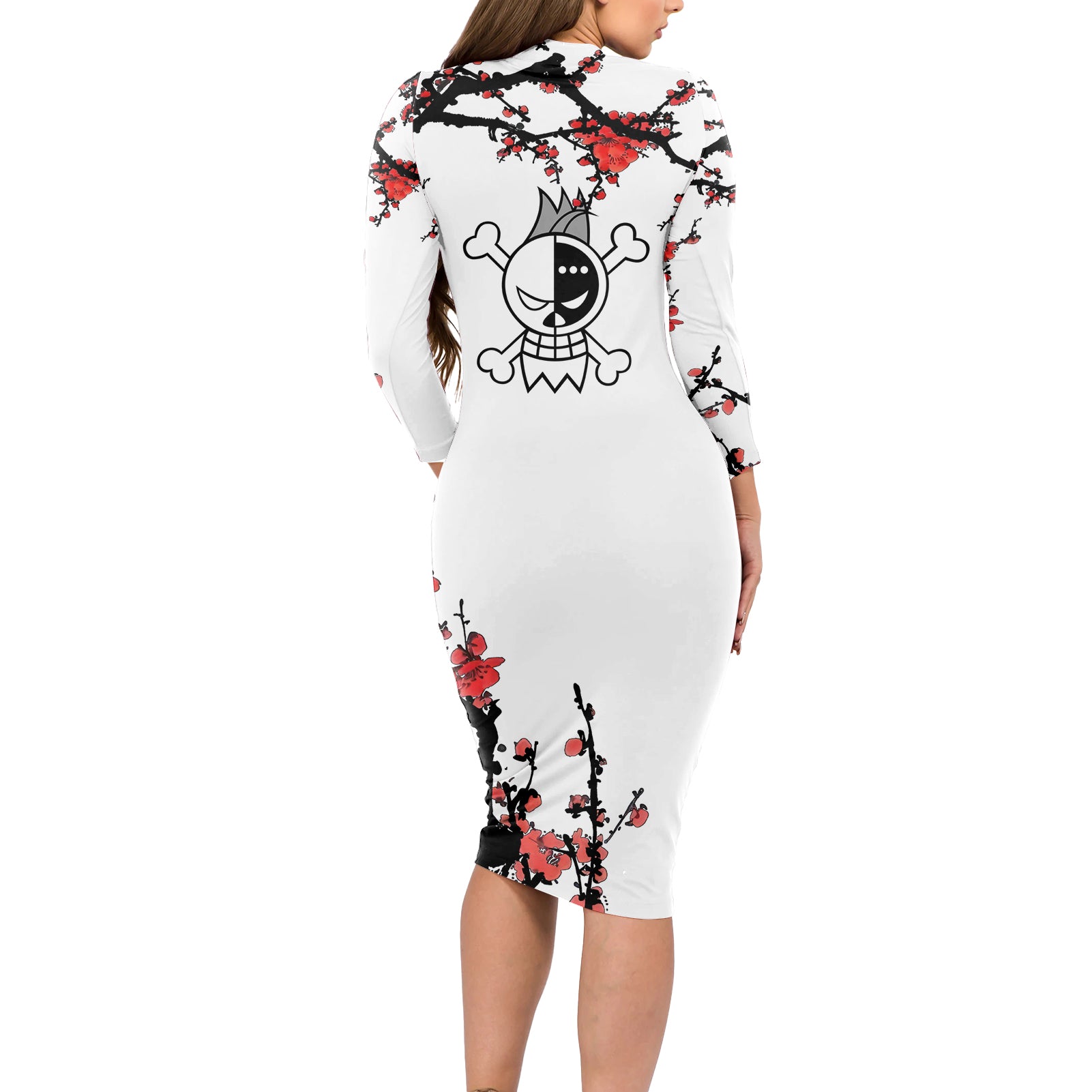 Franky One Piece Long Sleeve Bodycon Dress Anime Mix Manga Japan Style